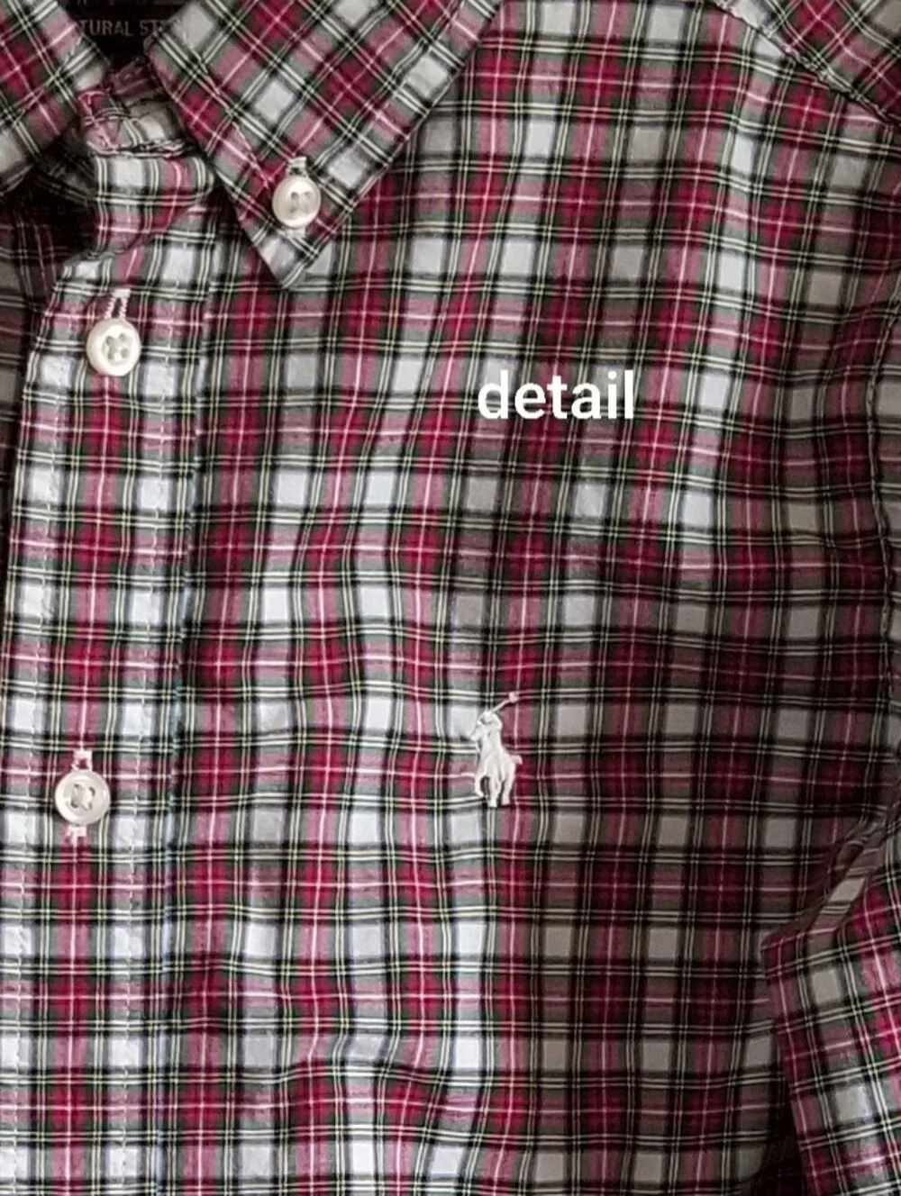 Ralph Lauren Red, Green & White Plaid Button-Down Shirt